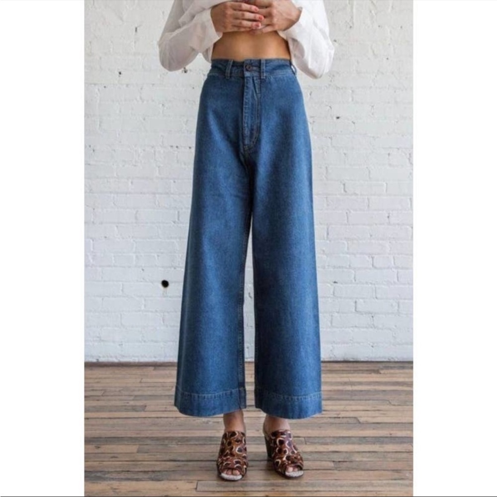 Creatures of Comfort High Waist Wide Leg Jeans